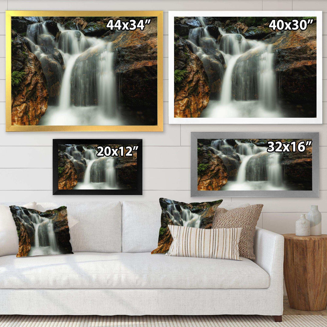 Slow Motion Waterfall on Rocks