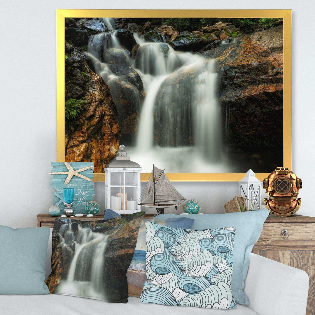 Slow Motion Waterfall on Rocks