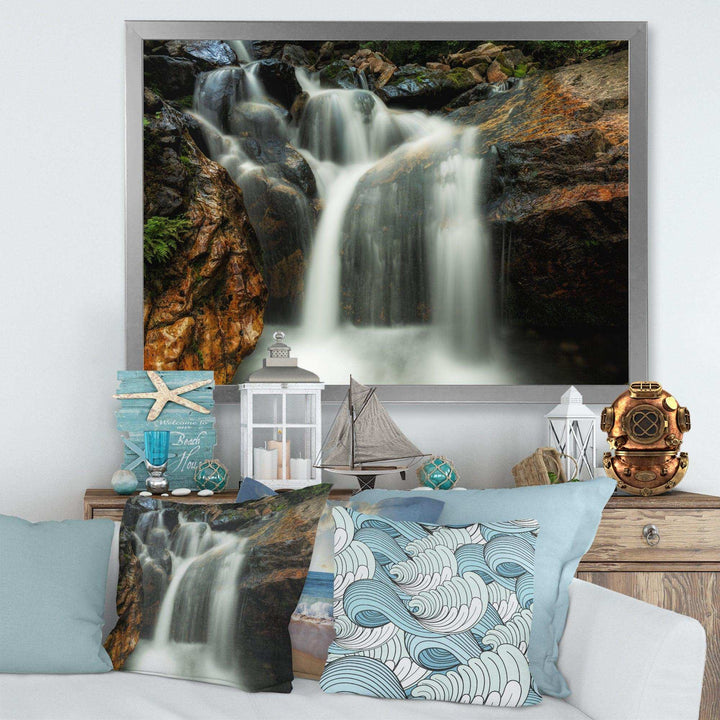 Slow Motion Waterfall on Rocks