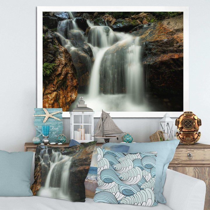 Slow Motion Waterfall on Rocks