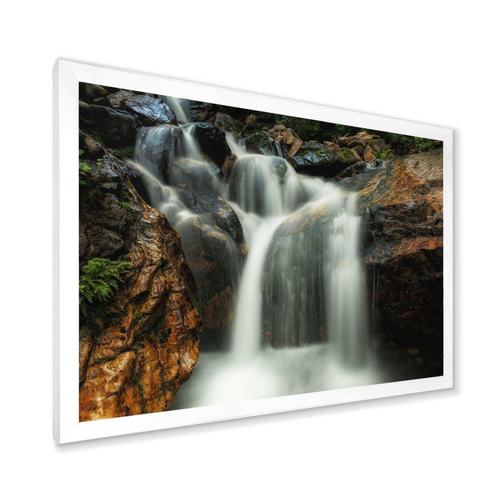 Slow Motion Waterfall on Rocks
