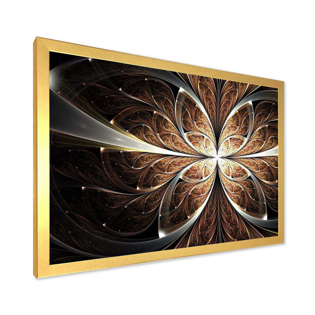 Fractal Flower Brown Black Digital Art - Modern Wall Art Prints
