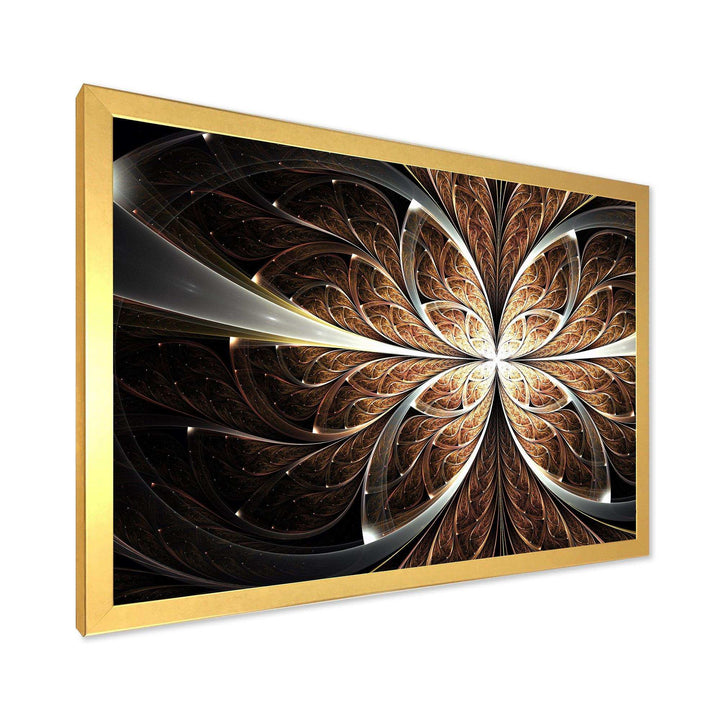 Fractal Flower Brown Black Digital Art - Modern Wall Art Prints