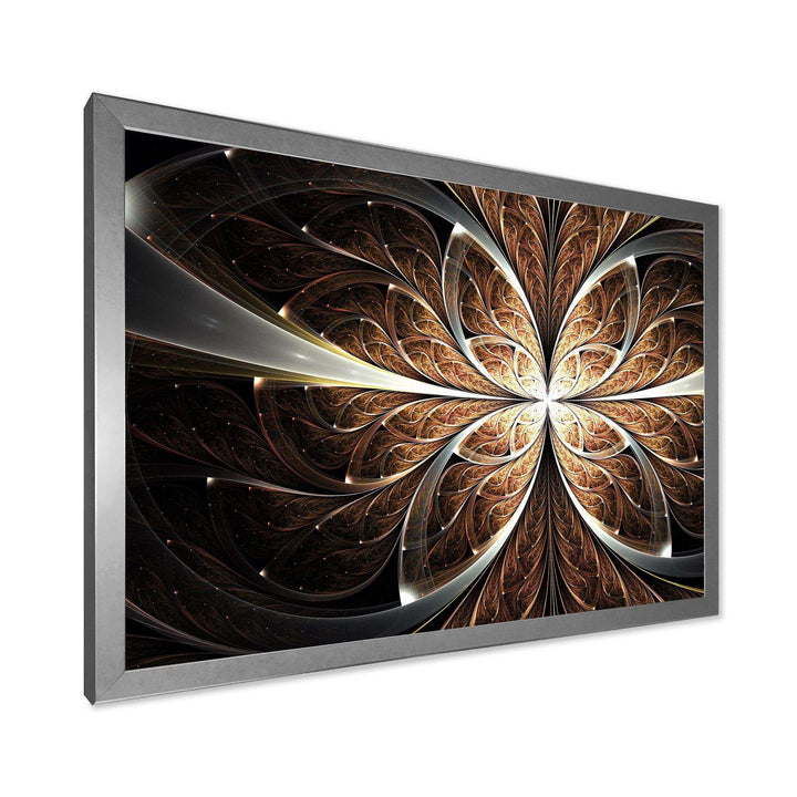 Fractal Flower Brown Black Digital Art - Modern Wall Art Prints