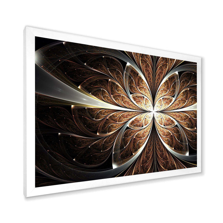 Fractal Flower Brown Black Digital Art - Modern Wall Art Prints