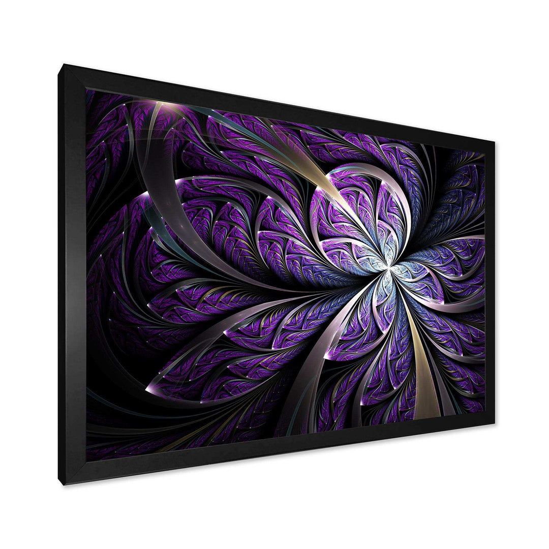 Glittering Purple Fractal Flower - Modern Canvas Wall Art