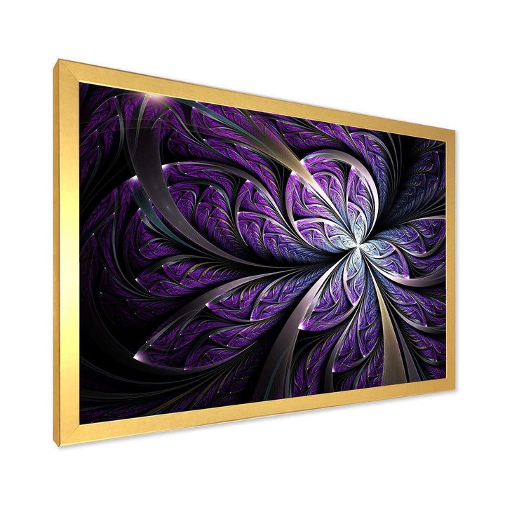 Glittering Purple Fractal Flower - Modern Canvas Wall Art