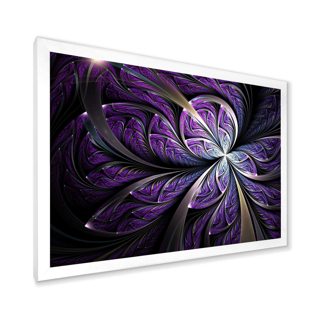 Glittering Purple Fractal Flower - Modern Canvas Wall Art