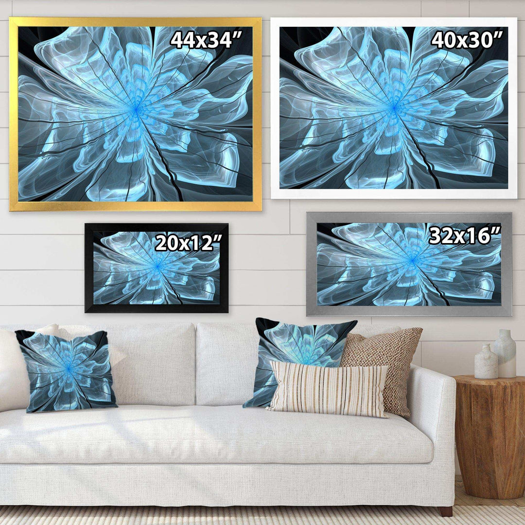 Light Blue Flower with Large Petals - Modern Canvas Wall Art