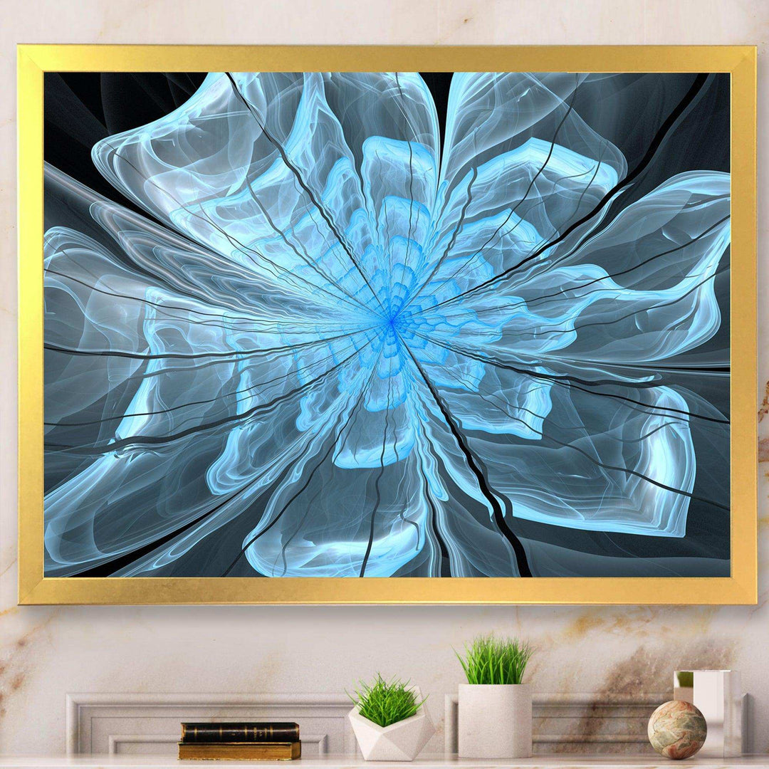 Light Blue Flower with Large Petals - Modern Canvas Wall Art