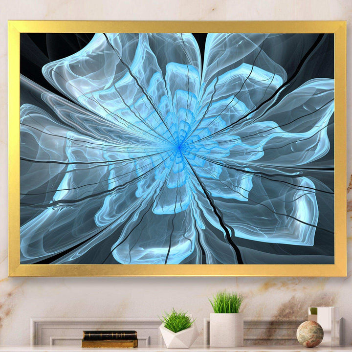 Light Blue Flower with Large Petals - Modern Canvas Wall Art