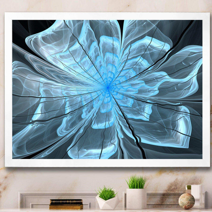 Light Blue Flower with Large Petals - Modern Canvas Wall Art