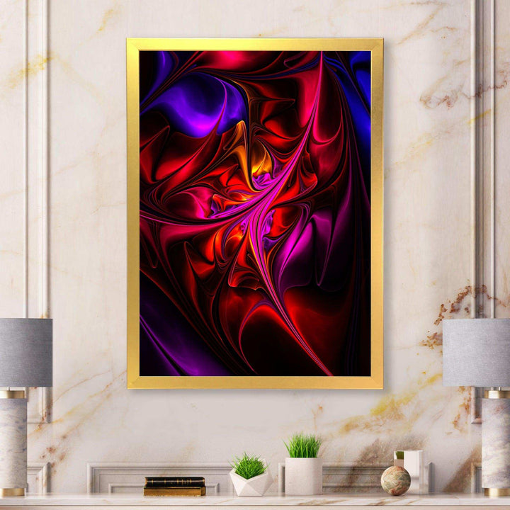 Multi Colored Magenta Stained Glass - Modern Canvas Wall Art