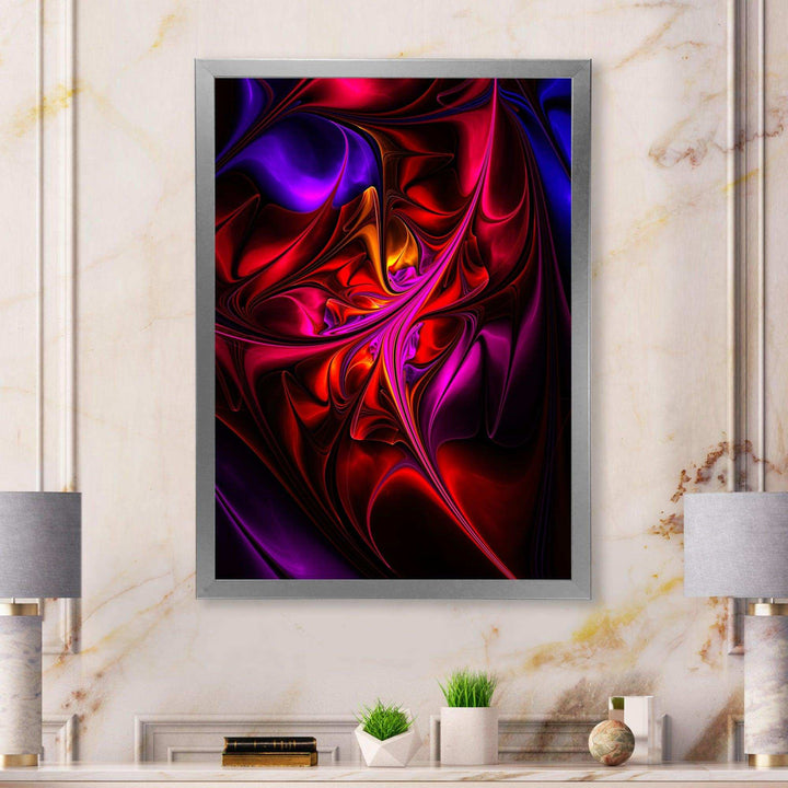 Multi Colored Magenta Stained Glass - Modern Canvas Wall Art