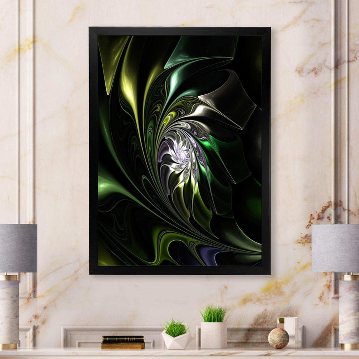 Multi Colored Green Stained Glass - Modern Canvas Wall Art