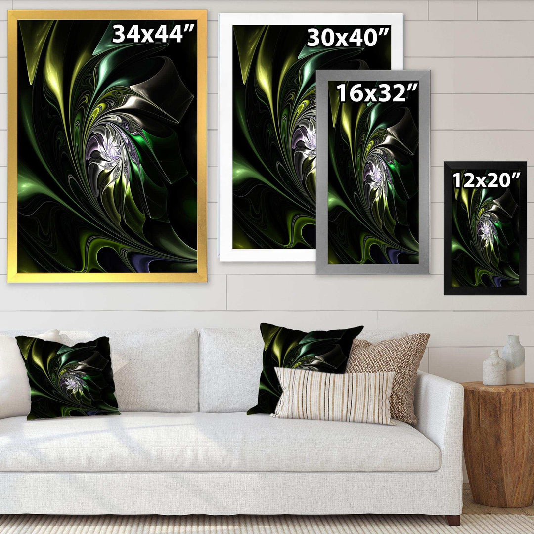 Multi Colored Green Stained Glass - Modern Canvas Wall Art