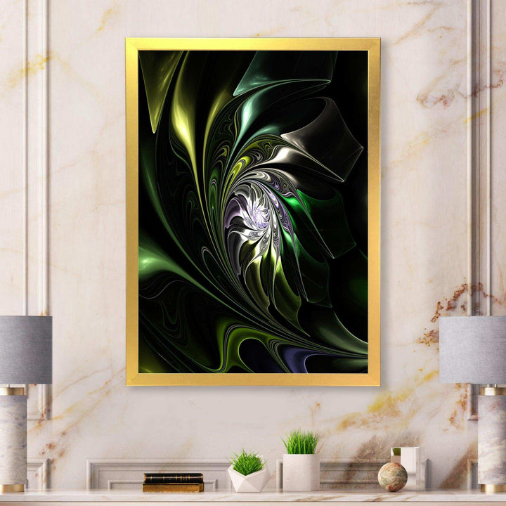 Multi Colored Green Stained Glass - Modern Canvas Wall Art