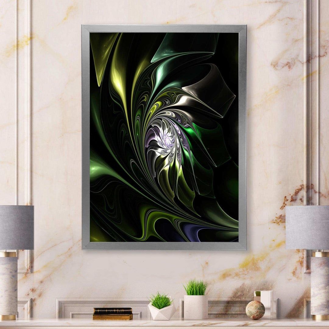 Multi Colored Green Stained Glass - Modern Canvas Wall Art