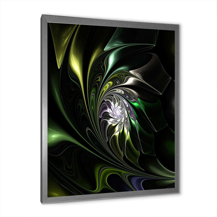 Multi Colored Green Stained Glass - Modern Canvas Wall Art