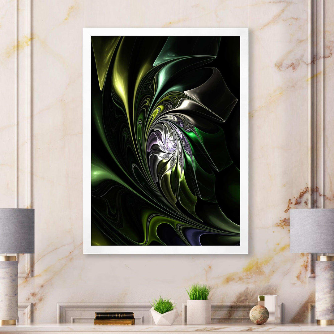 Multi Colored Green Stained Glass - Modern Canvas Wall Art