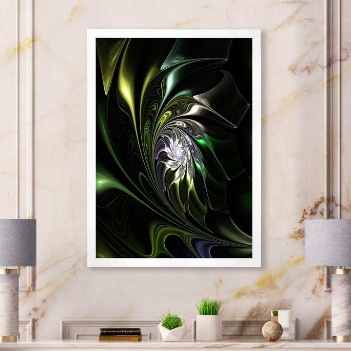 Multi Colored Green Stained Glass - Modern Canvas Wall Art