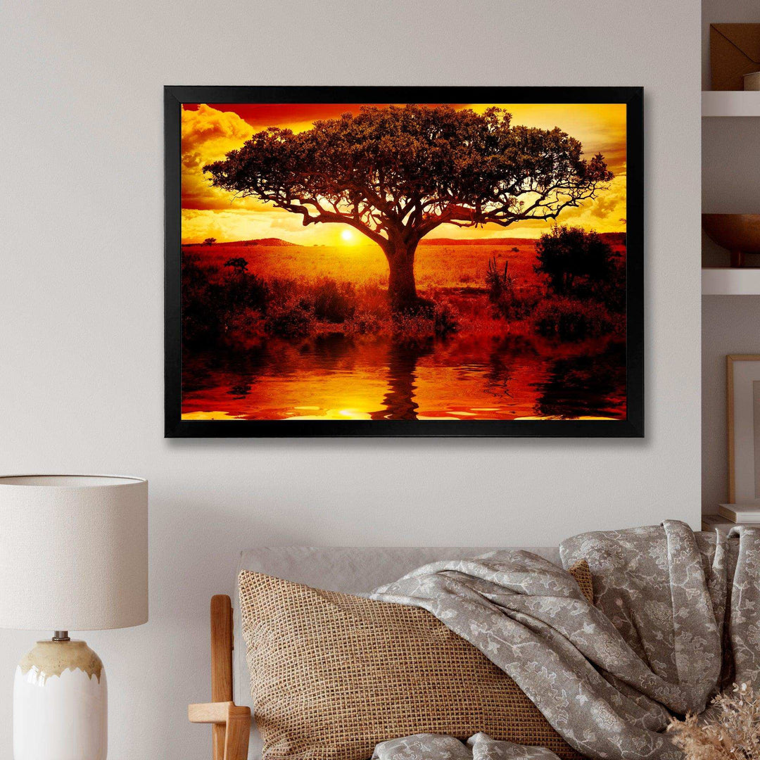 Lonely Tree in African Sunset