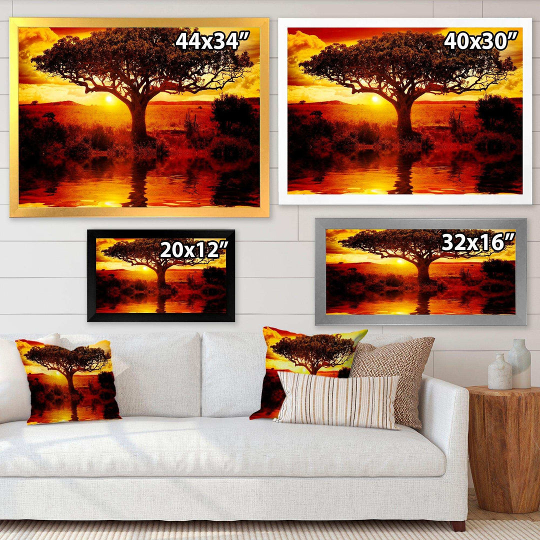 Lonely Tree in African Sunset