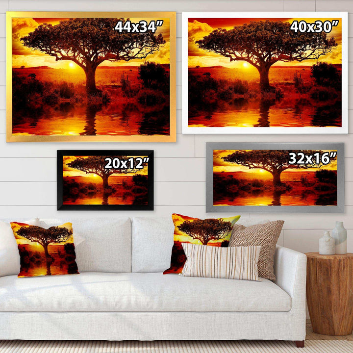 Lonely Tree in African Sunset