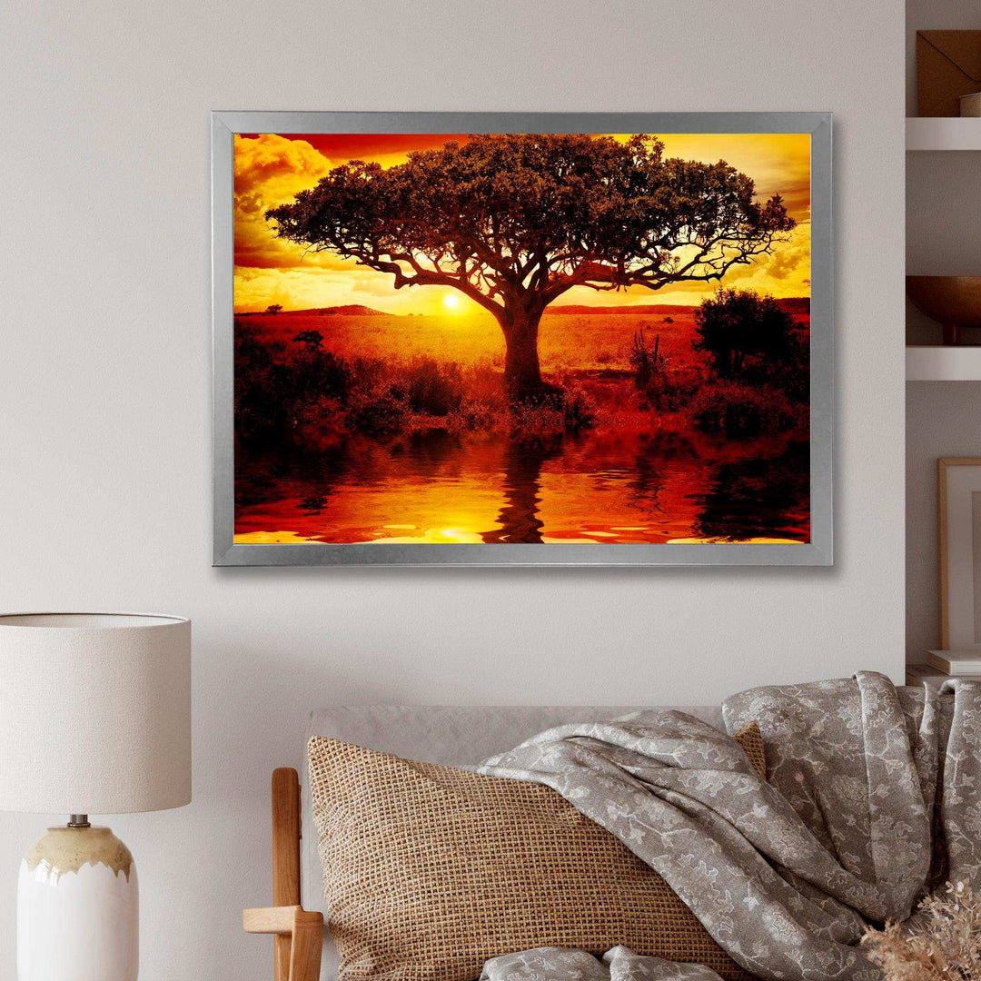 Lonely Tree in African Sunset