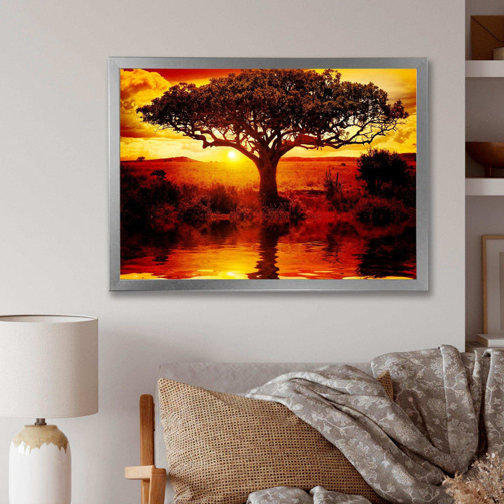 Lonely Tree in African Sunset