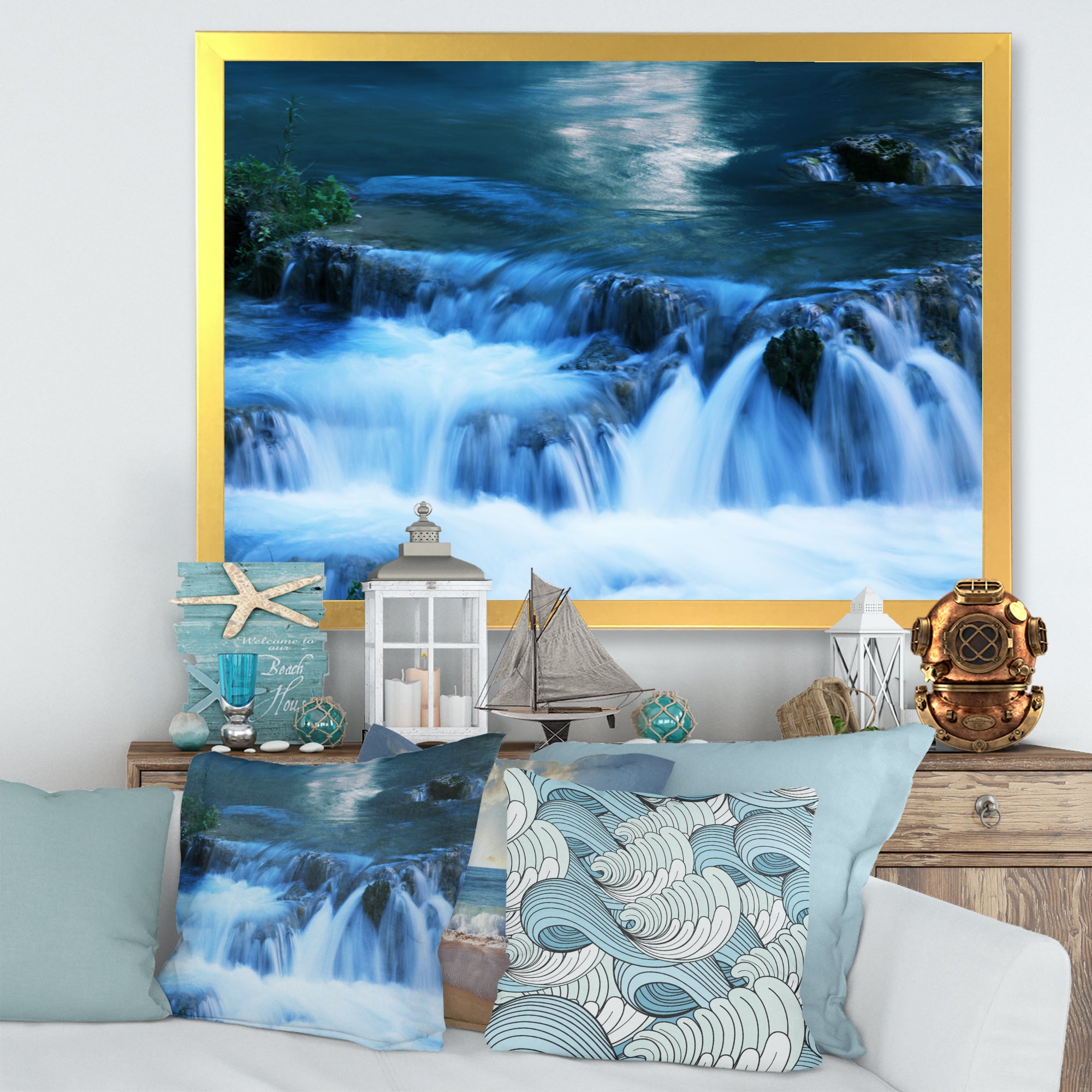 Beautiful Small Blue Waterfalls