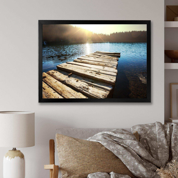 Large Wooden Pier into the Lake