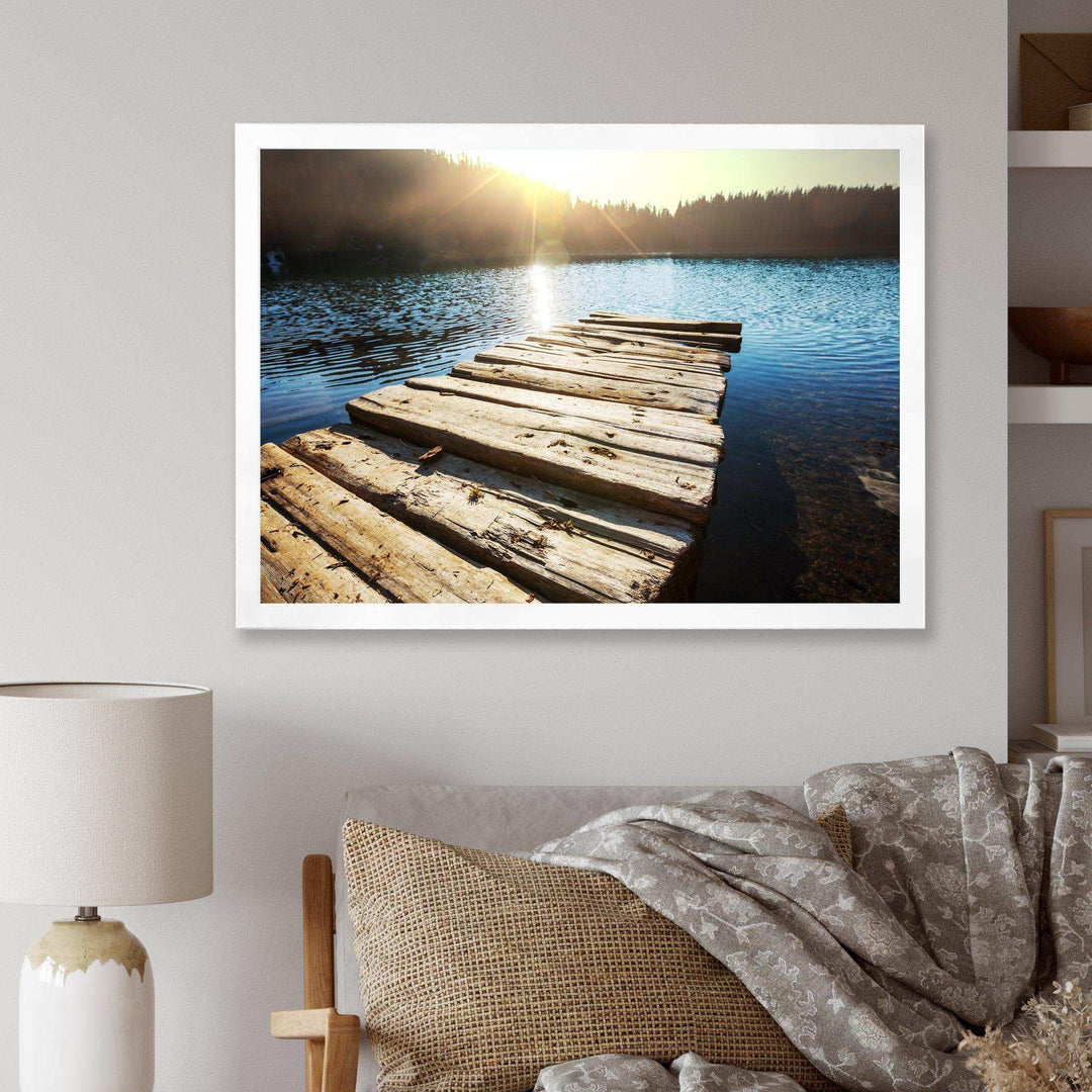 Large Wooden Pier into the Lake