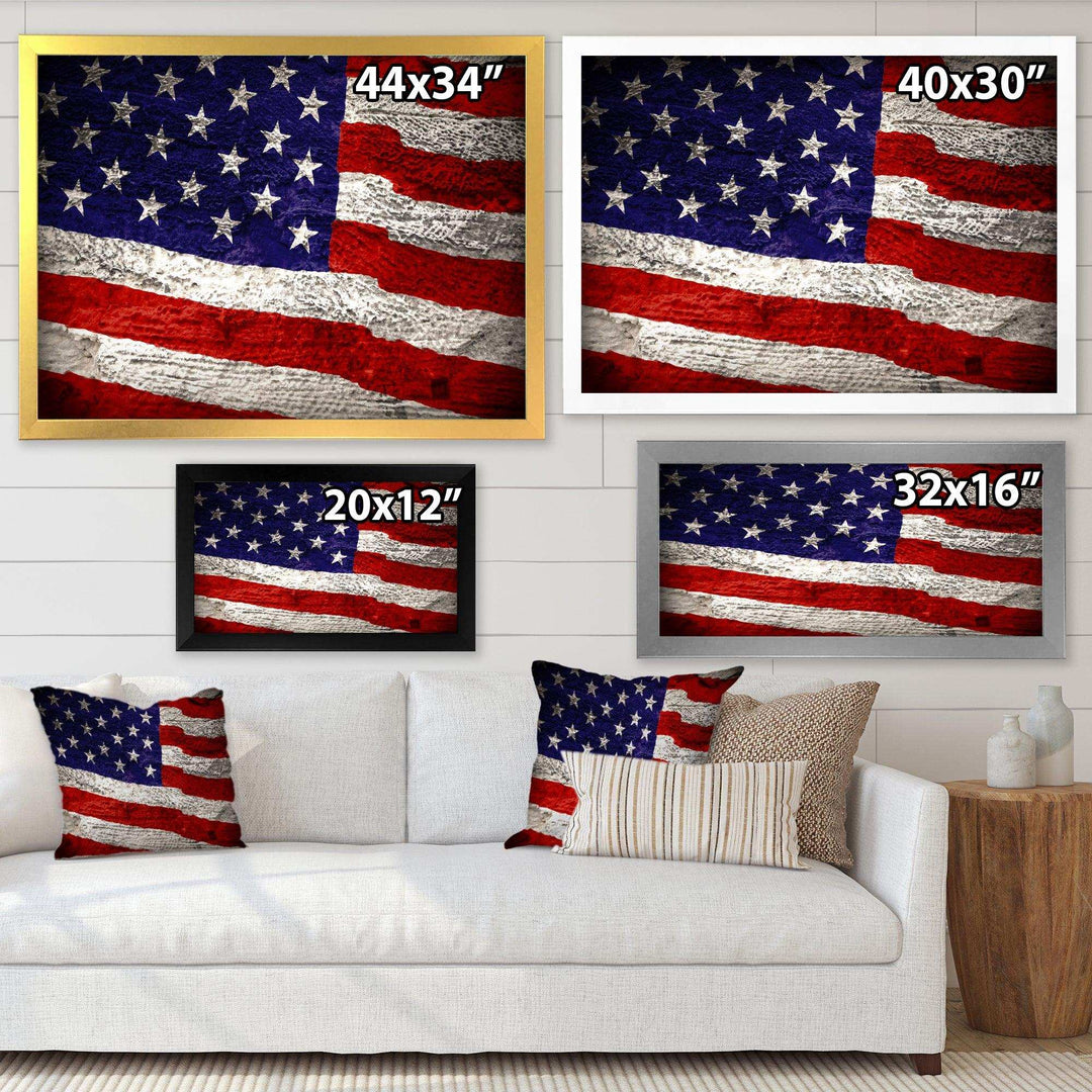 Large American Flag Watercolor - Global Bedroom Wall Art