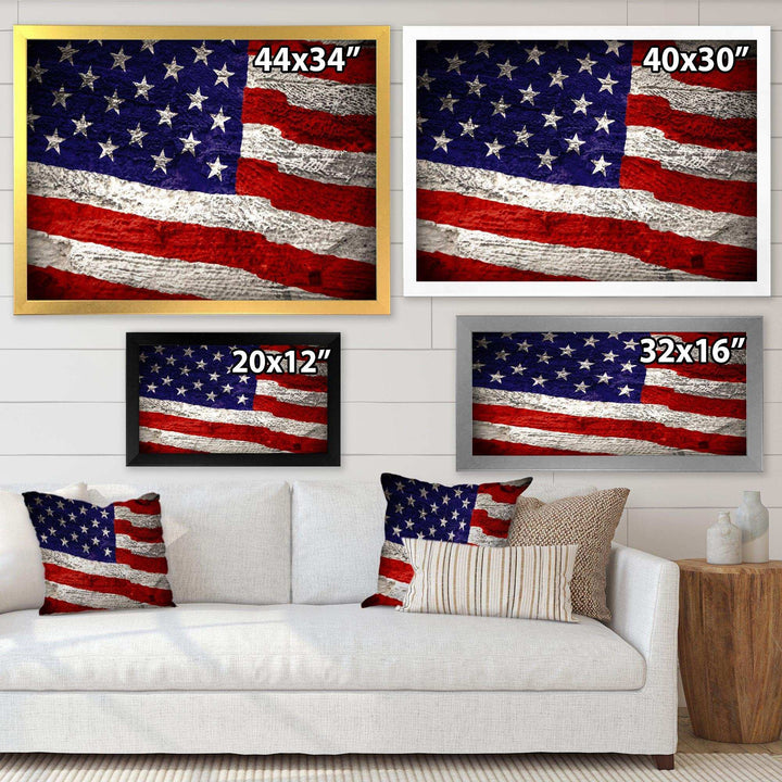 Large American Flag Watercolor - Global Bedroom Wall Art