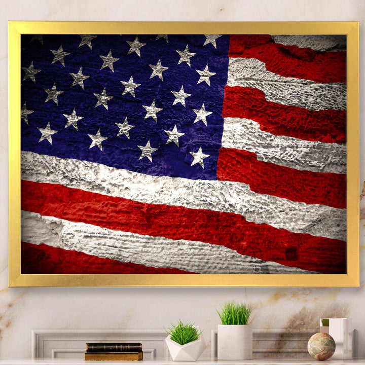 Large American Flag Watercolor - Global Bedroom Wall Art