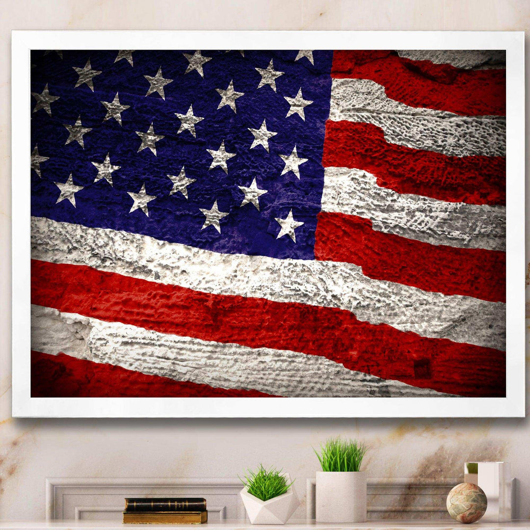Large American Flag Watercolor - Global Bedroom Wall Art