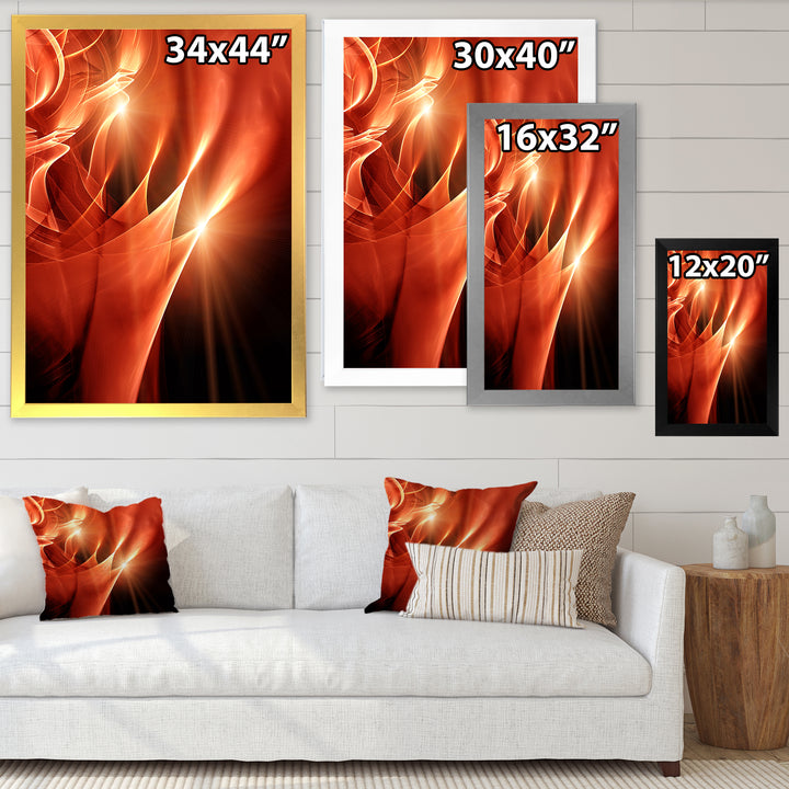 Abstract Warm Brown Fractal Design Framed Print Matte White - 1.5" Width