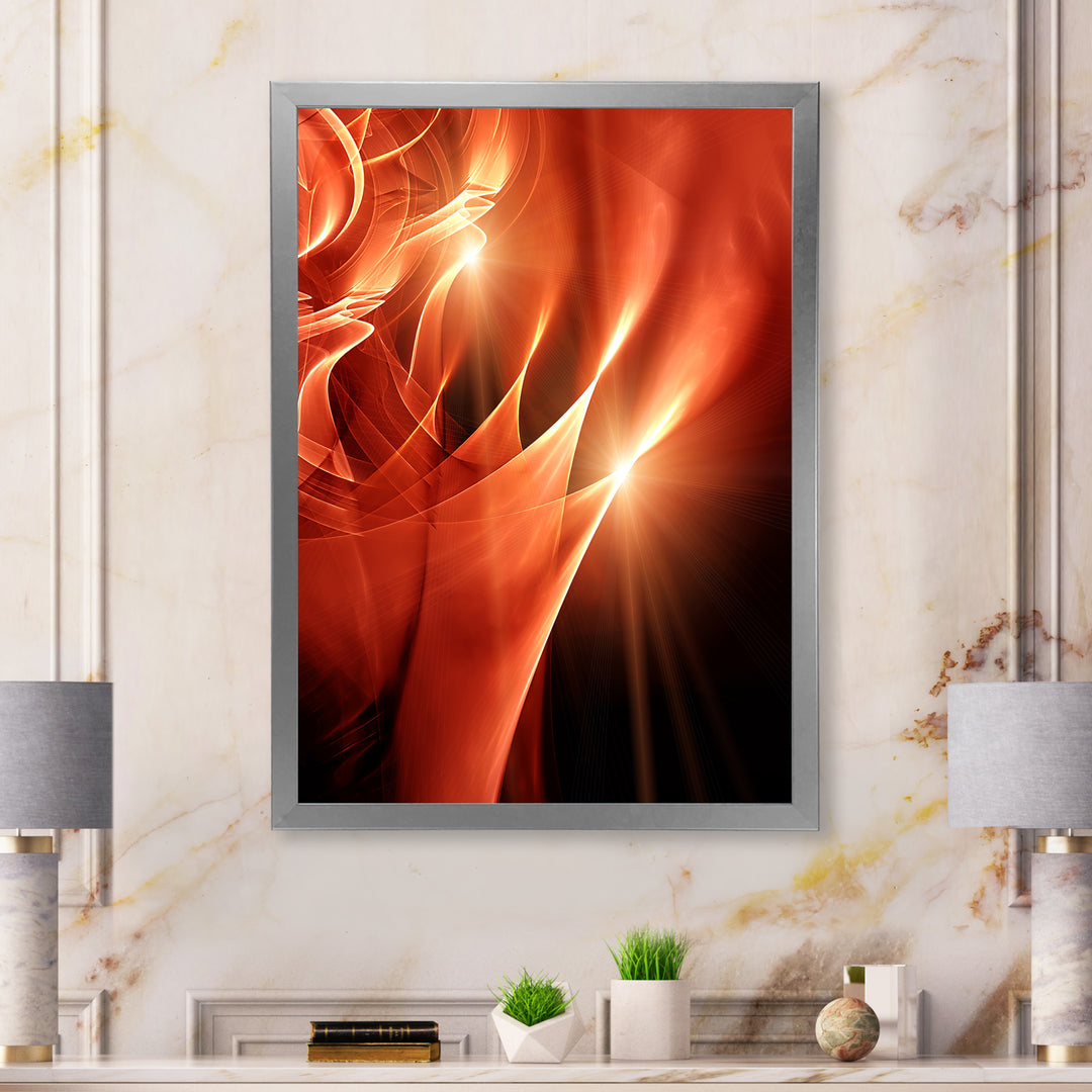 Abstract Warm Brown Fractal Design Framed Print Matte White - 1.5" Width
