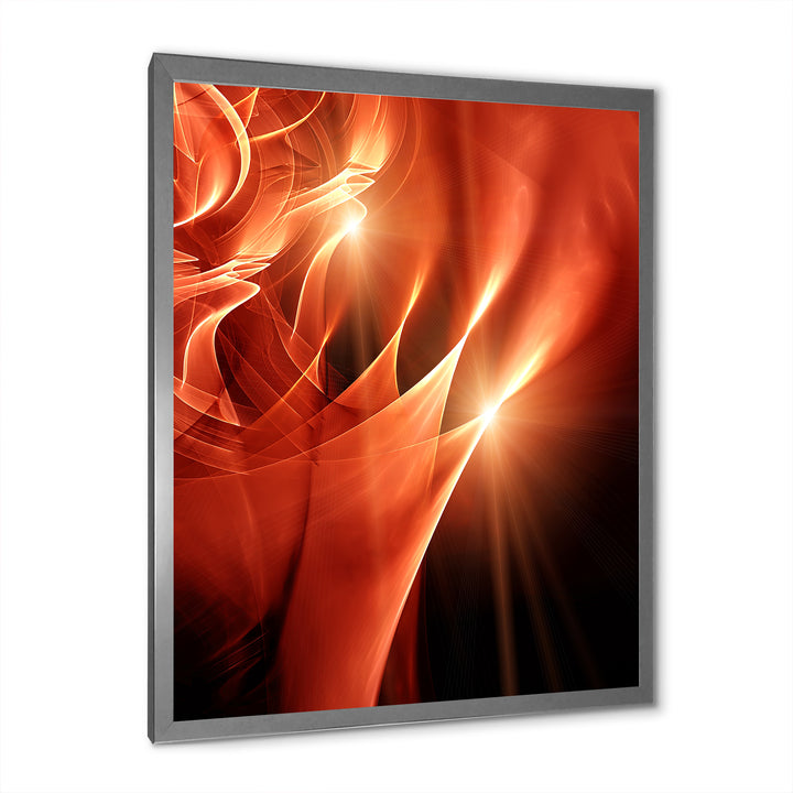 Abstract Warm Brown Fractal Design Framed Print Matte White - 1.5" Width