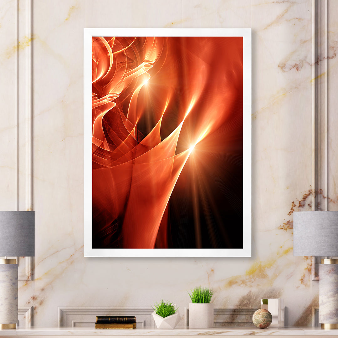 Abstract Warm Brown Fractal Design Framed Print Matte White - 1.5" Width