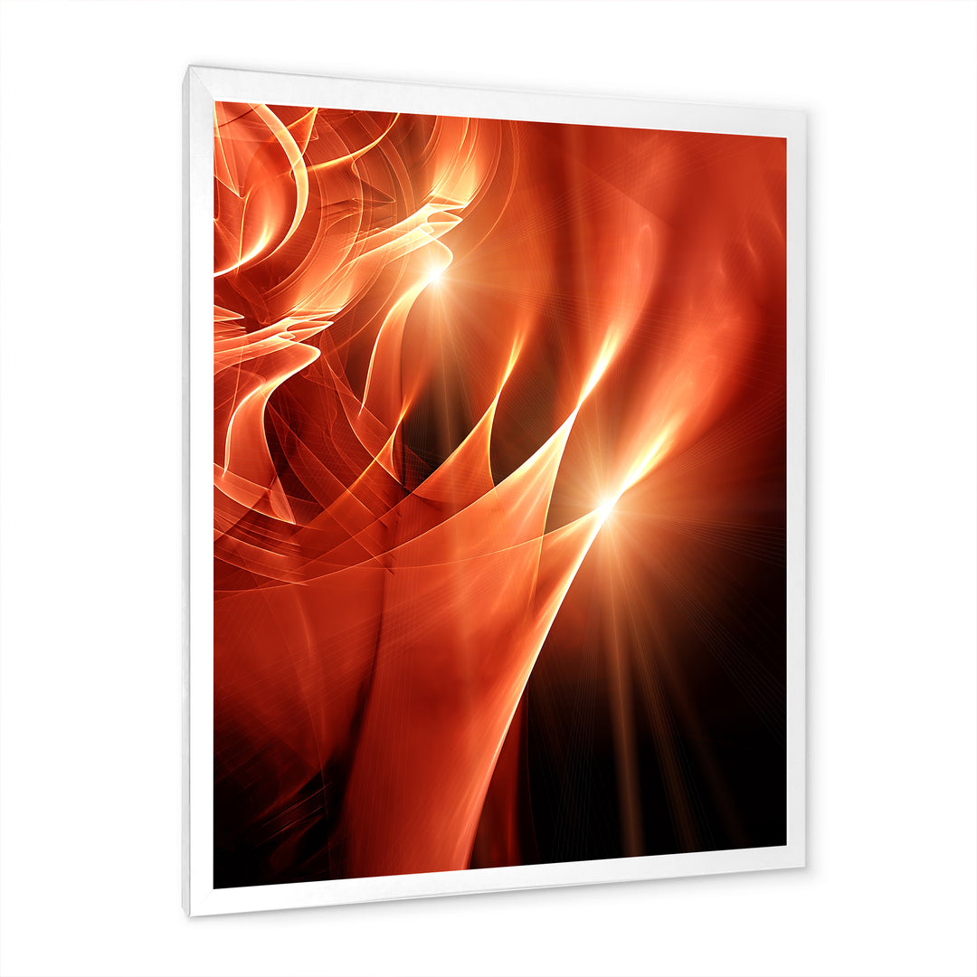 Abstract Warm Brown Fractal Design Framed Print Matte White - 1.5" Width