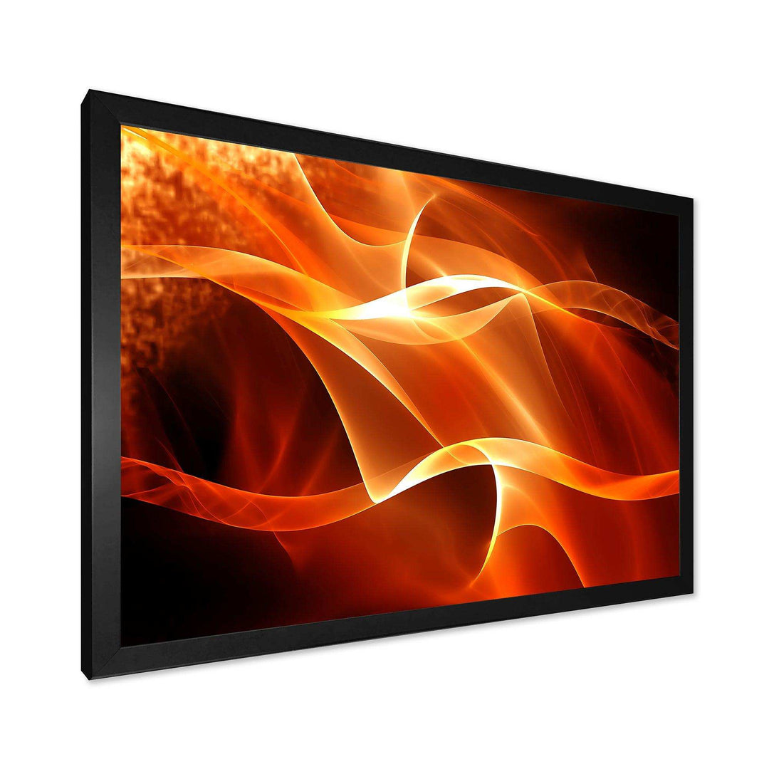 Orange Abstract Fractal Waves - Modern Wall Art Prints