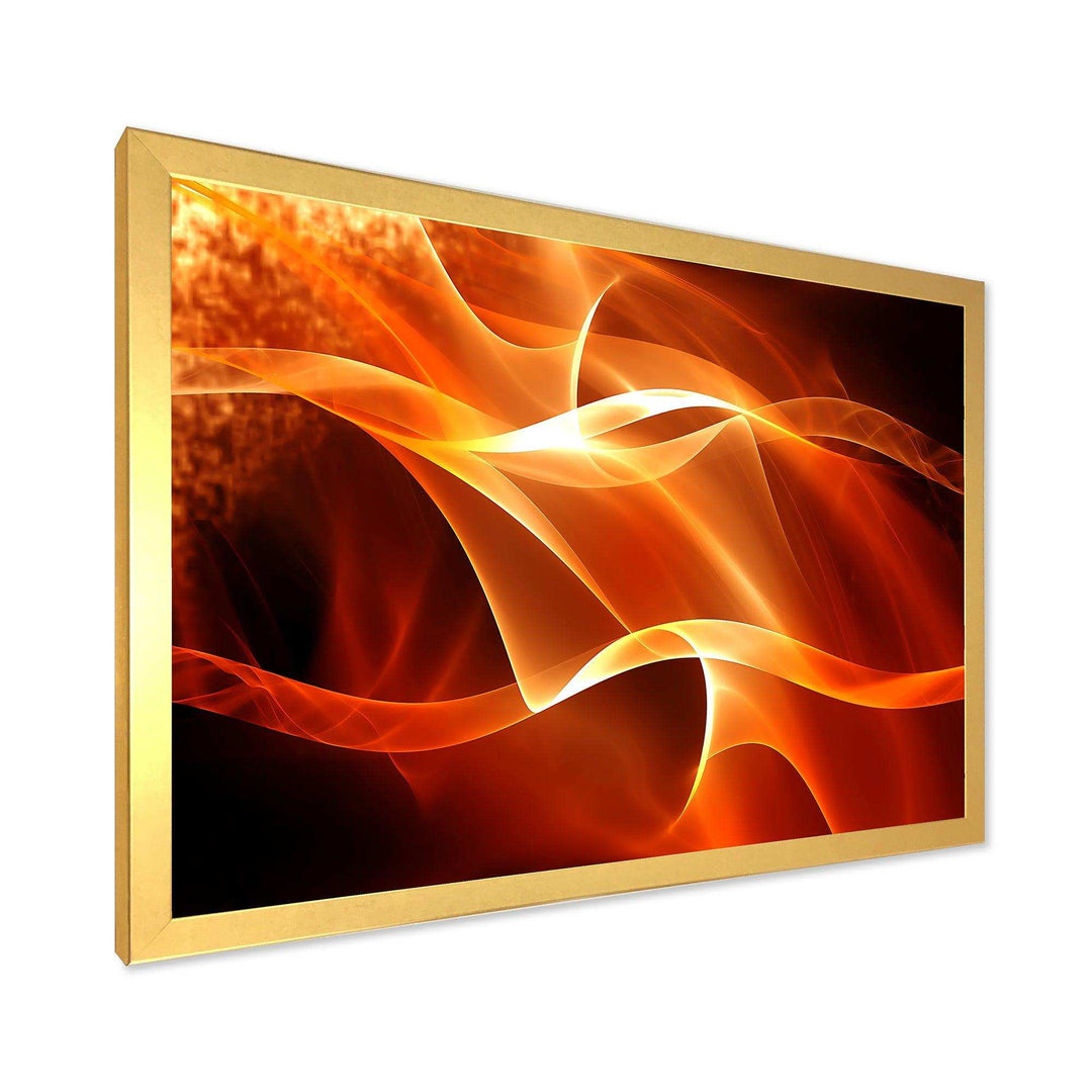Orange Abstract Fractal Waves - Modern Wall Art Prints
