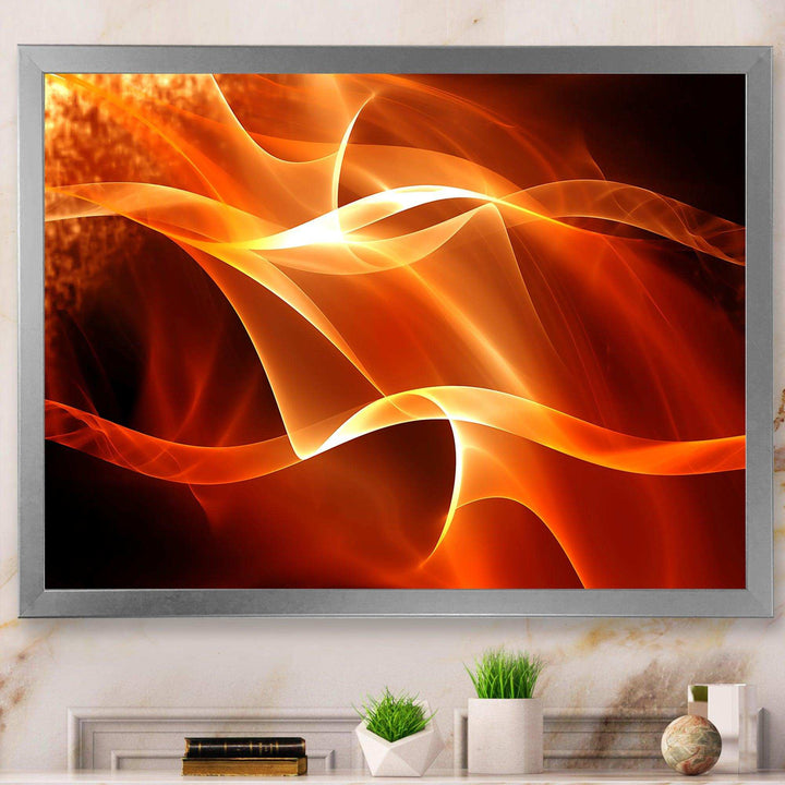 Orange Abstract Fractal Waves - Modern Wall Art Prints