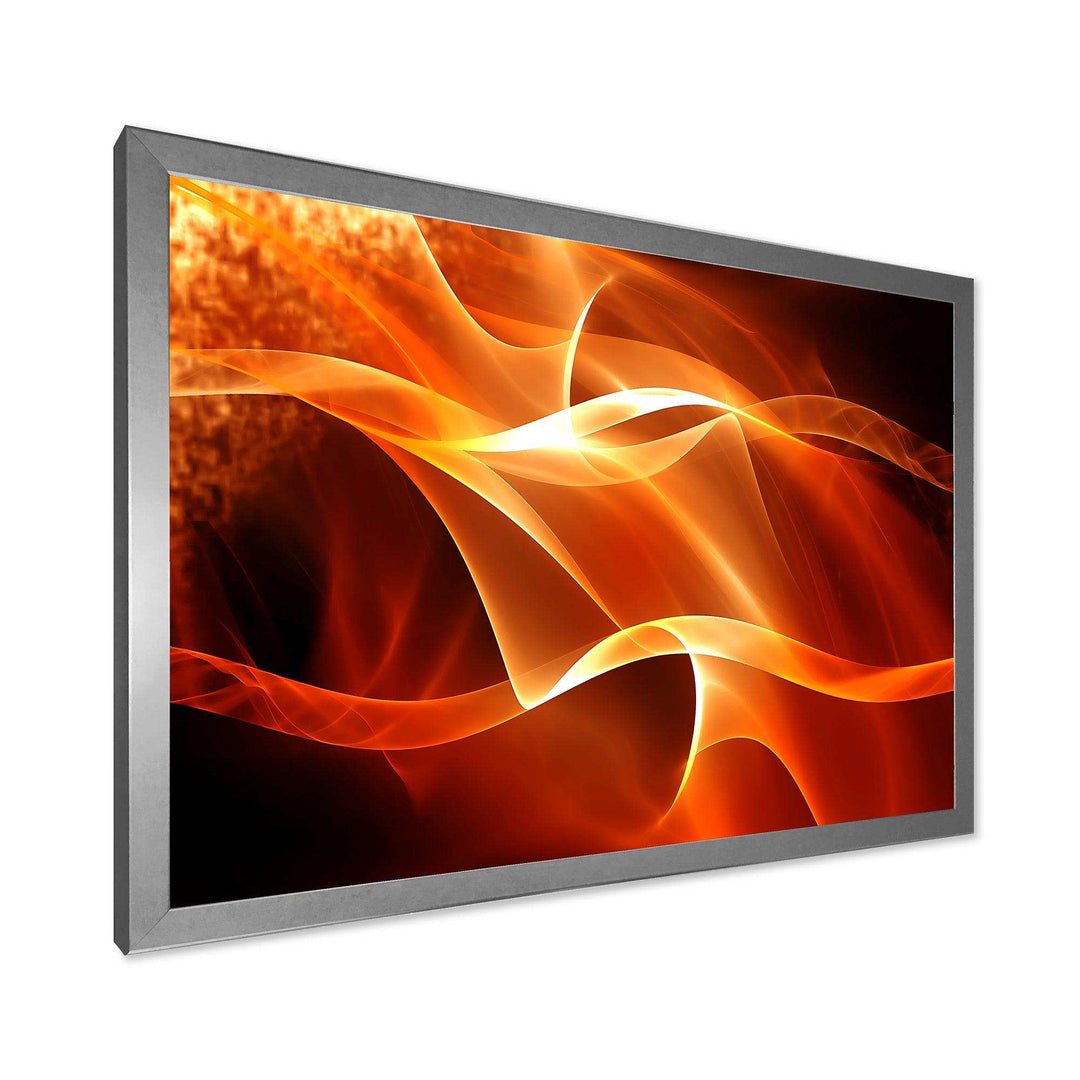 Orange Abstract Fractal Waves - Modern Wall Art Prints