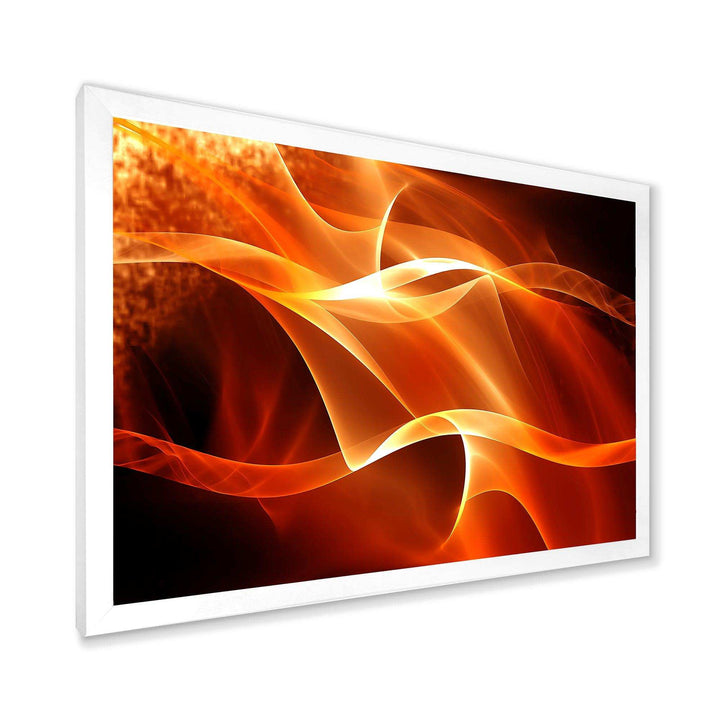 Orange Abstract Fractal Waves - Modern Wall Art Prints