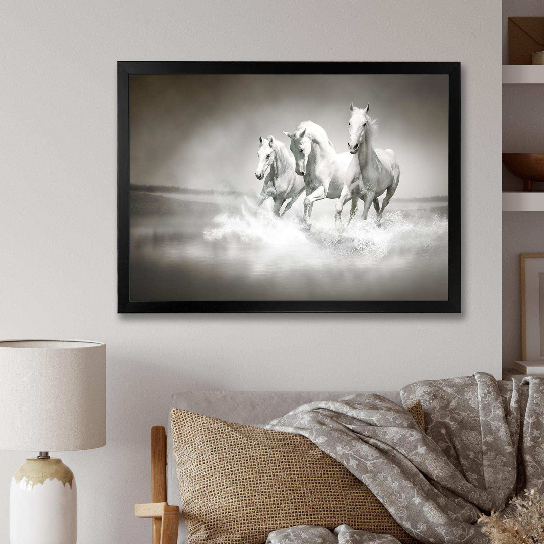 Horses Running Through Water