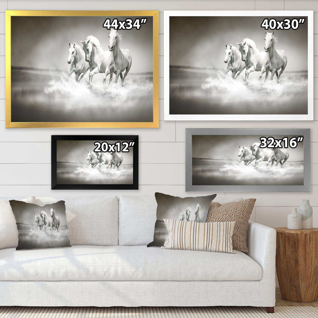 Horses Running Through Water