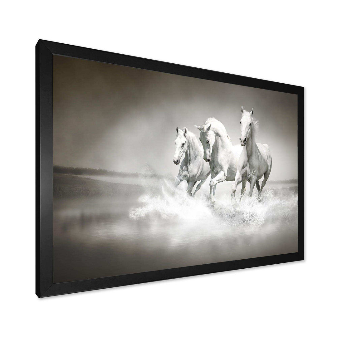 Horses Running Through Water